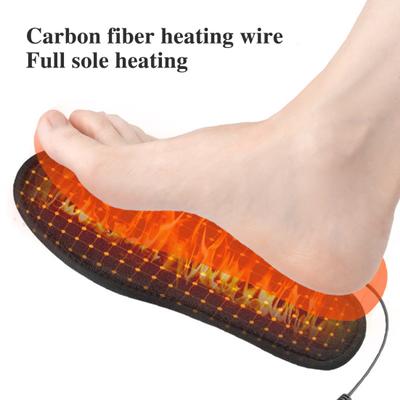 1 Pair USB Electric Heated Insole 3 Temperature Settings Adjustable Men Women Winter Foot Warmer Plush Heating Shoe Pad