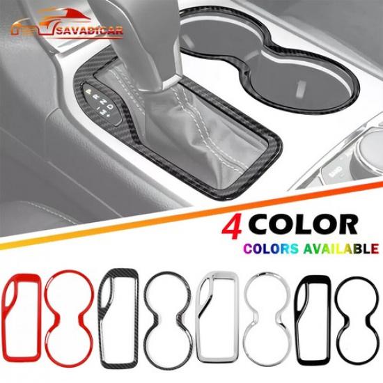 Gear Shift Control Panel + Cup Holder Cover Trim for Jeep Grand Cherokee 2016-21
