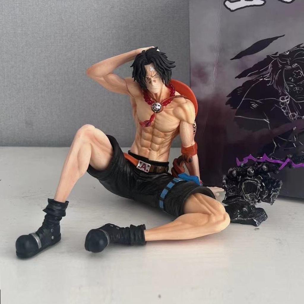 12cm One Piece Ace Anime Figure Portgas D Ace Action Figurine Pvc Hassaikai Statue Model Doll Collection Toys Desk Decor Gift