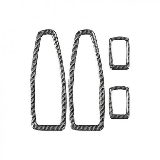 4pcs Carbon Fiber Car Interiror Door Window Button Frame Sticker For BMW 3 F30