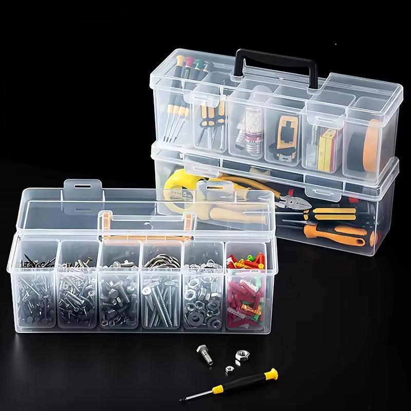 Conjunto de Recipientes Plásticos Transparentes para Armazenamento de Temperos Com Compartimentos Removíveis e Alça Portátil Perfeito Para Despensa da Cozinha Condimento