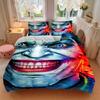 Joker'S Fiery Smile Print 3Pcs Bedding Setduvet Cover With 2 Bedropillowcase Home Birthday Gift