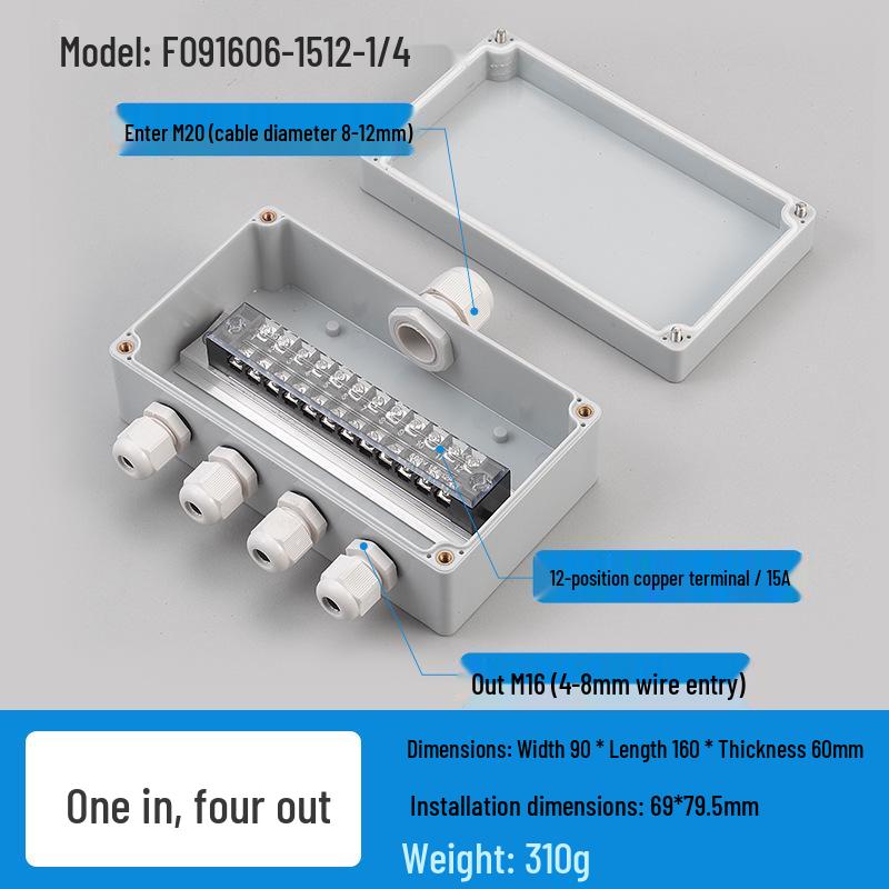 Waterproof Outdoor Junction Box with Cable Terminals