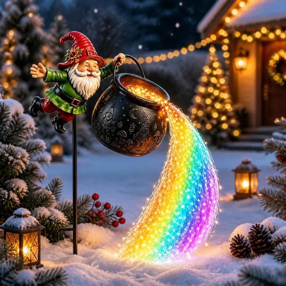 Flowing String Christmas Cauldron Garden Light Ground Insert Santa Claus Light Yard Patio