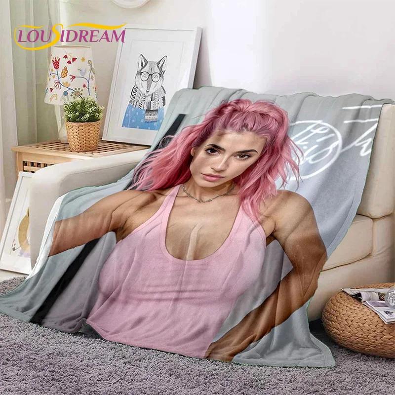 3D Cute Aitana Spanish Singer Soft Blankets,Keep Warm Throw Blanket Comfortable Blanket for Picnic Beds Sofa Home Bedroom Gifts