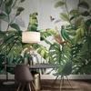 Nástěnná malba severského tropického deštného pralesa Ručně malované rostliny z džungle Tapeta na pozadí Obývací pokoj Ložnice Home Decor
