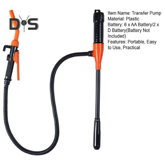 Bärbar överföringspump Batteridriven elektrisk sifonpump Kraftfull sug Lätt att använda Handhållen bränsleoljeöverföringspump