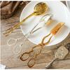 New Vintage Style Fruit Salad Cake Clip Buffet Food Tong Gold-plated Snack Cake Clip Salad Pastry Clamp Baking Barbecue Tool
