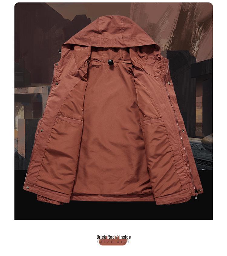 Men's Lightweight Hooded Jacket - Waterproof, Windproof, Breathable & Quick-Drying for Spring/Autumn 