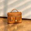Top Grain Leather Lunch Bag High Quality Handbag Makeup Versatile Crossbody