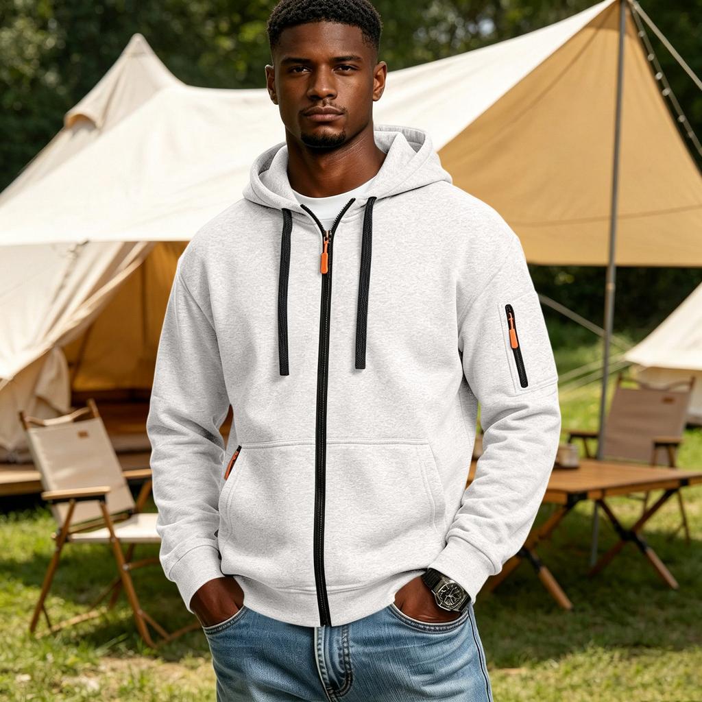 Men's Zip Up Hoodie with Pockets Casual Athletic Sweatshirt