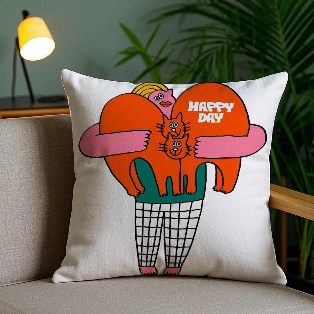Embrace Creativity Pillow Case Silky Elegant Comfort Sofa Bed Invisible Zipper