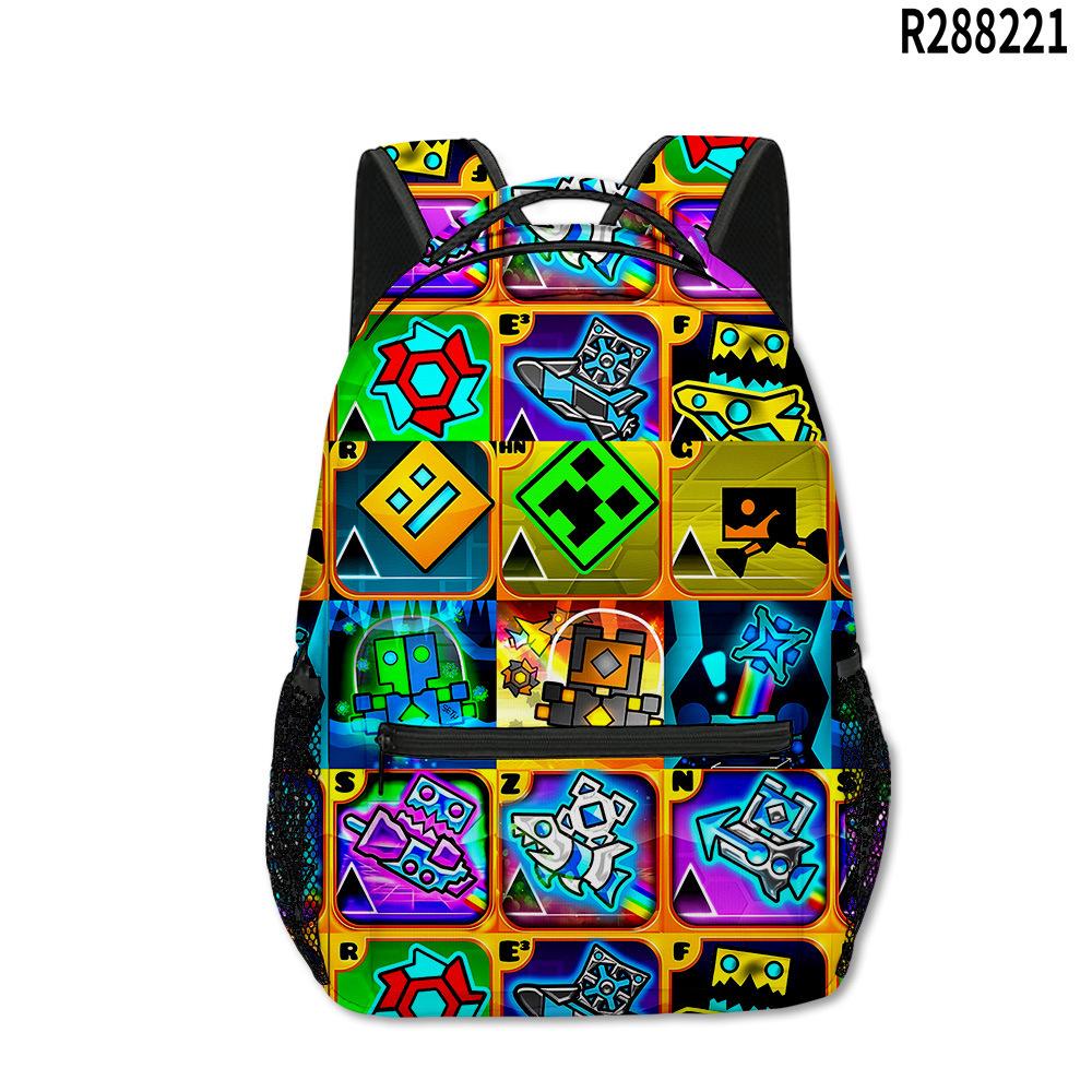 Klassieke Populaire Nieuwigheid Geometry Dash student Schooltas Notitieboek Rugzakken 3D Print Oxford Waterdicht Jongens/Meisjes Reisrugzakken