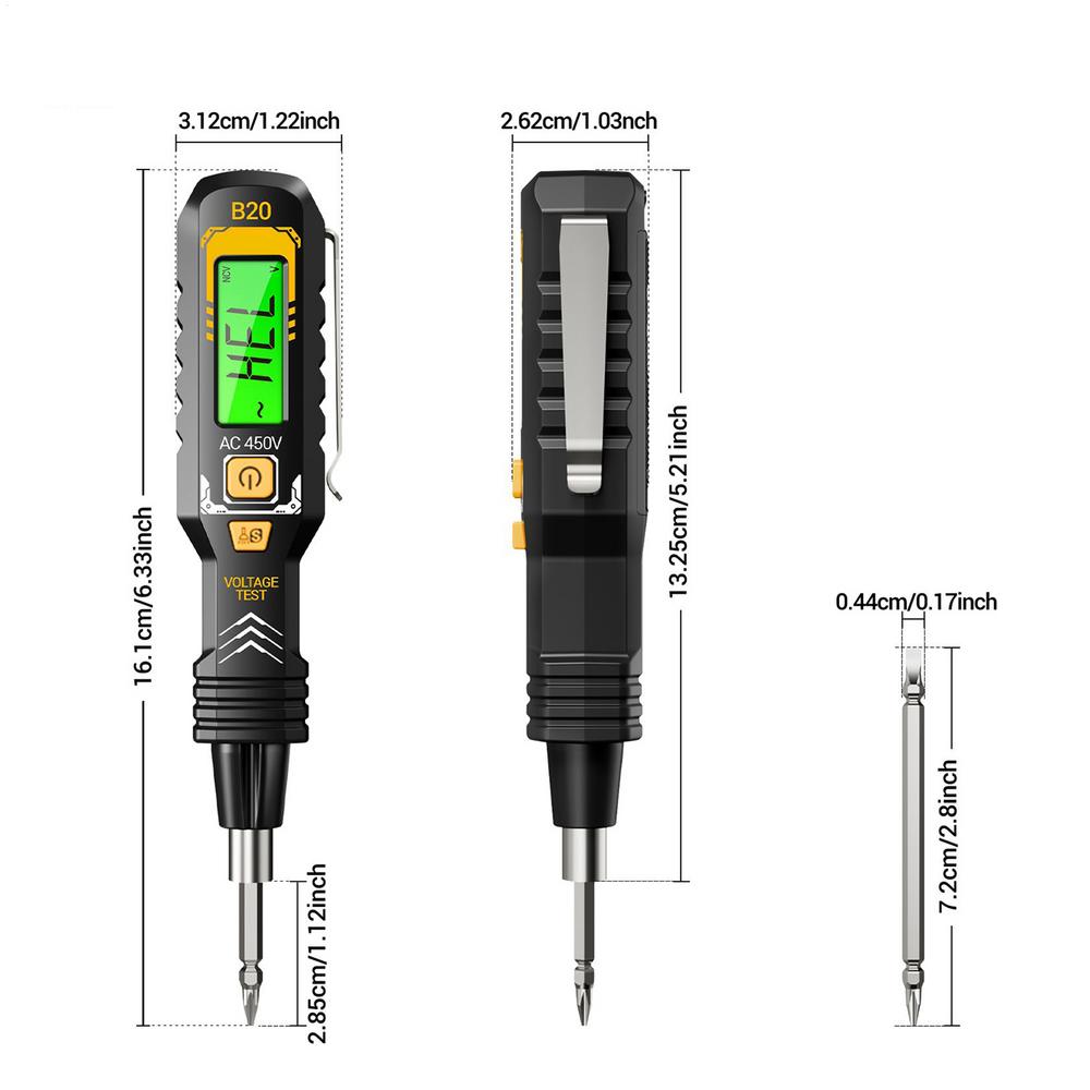 Voltage Tester Double-Head Electrical Outlet Voltage Detector Auto-Ranging Measuring Tool With LED Light High-Accuracy Circuit