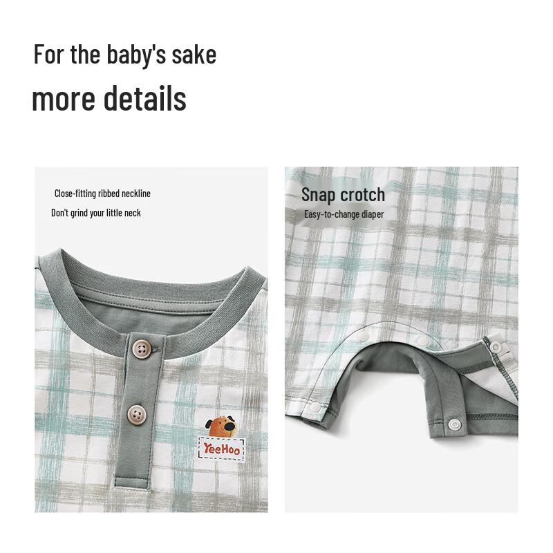 YEEHOO Baby Boy Summer Striped Cotton Romper