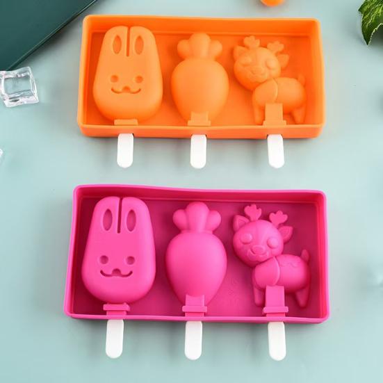 Ice Pop Maker, DIY Silicone Popsicle Mold with Lid, BPA-Free Easy Release Animal Shape Freezer Mold for Homemade Yogurt