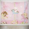 Bonito Tapiz de Animales de Carrusel Juguetón Caprichoso Decoración de Habitación Infantil Guardería