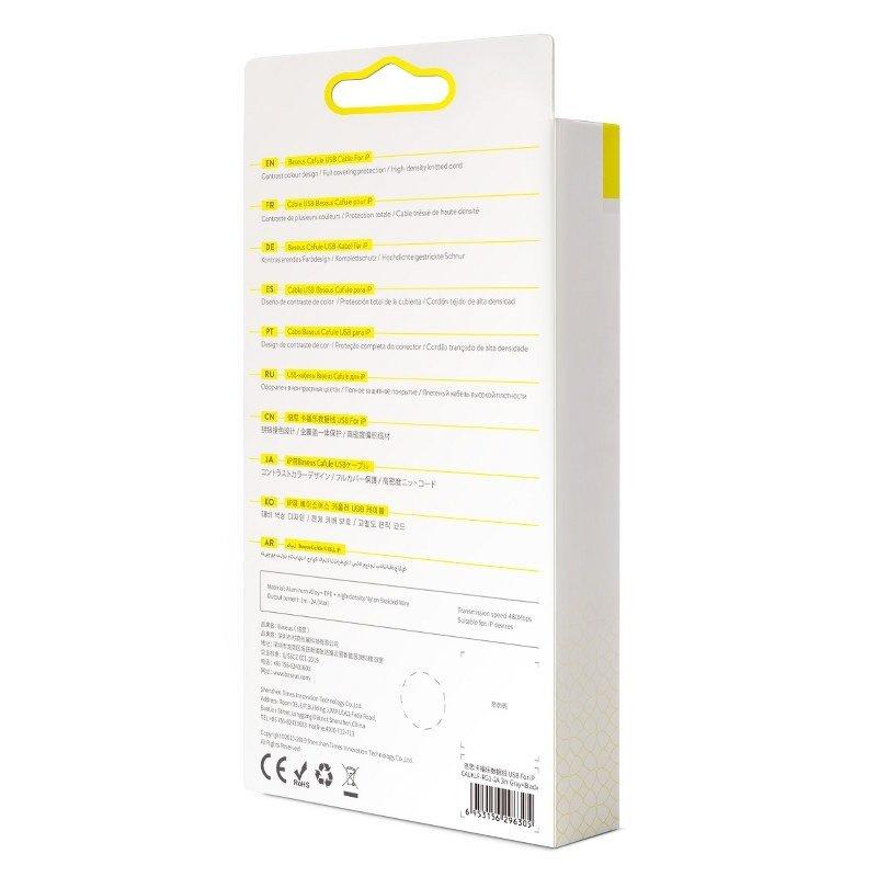 Kabel Lightning Usb Baseus Cafule 2A 3M (Szaro-Czarny)