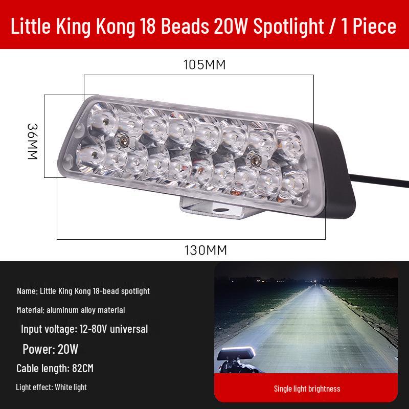 Super lysstærk 18-LED Vandtæt Motorcykel Spotlys 12V-60V X20