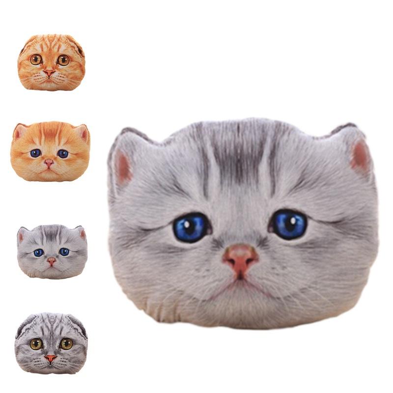 Cute And Creative 3d Cat Head Cushion Soft Plush Alien Cat Pillow Gift