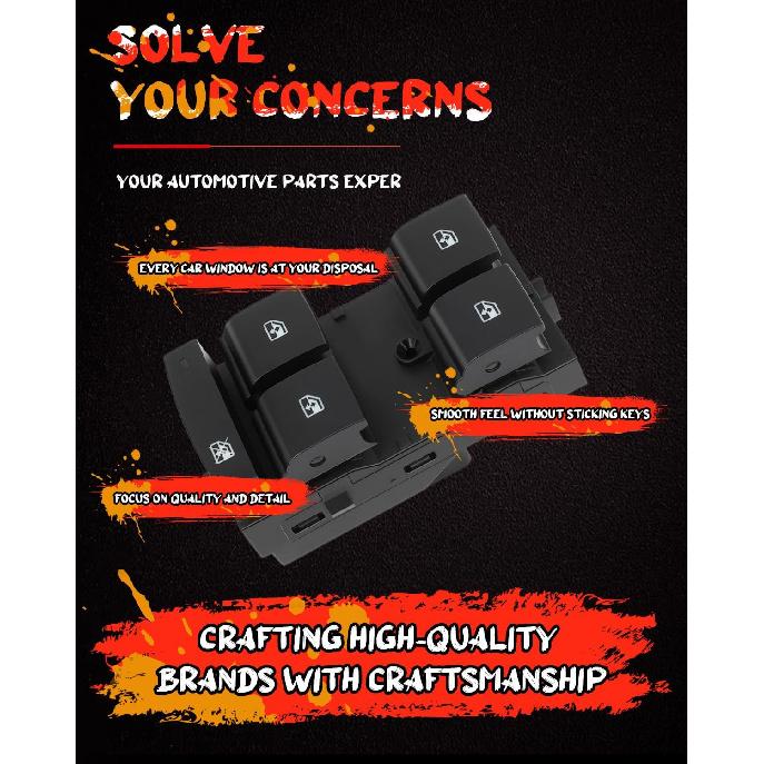CCIYU Front Left Driver Side Power Window Switch Compatible for Chevrolet Orlando 2012-2014,for Chevrolet Malibu 2014-2016,for Chevrolet Cruze