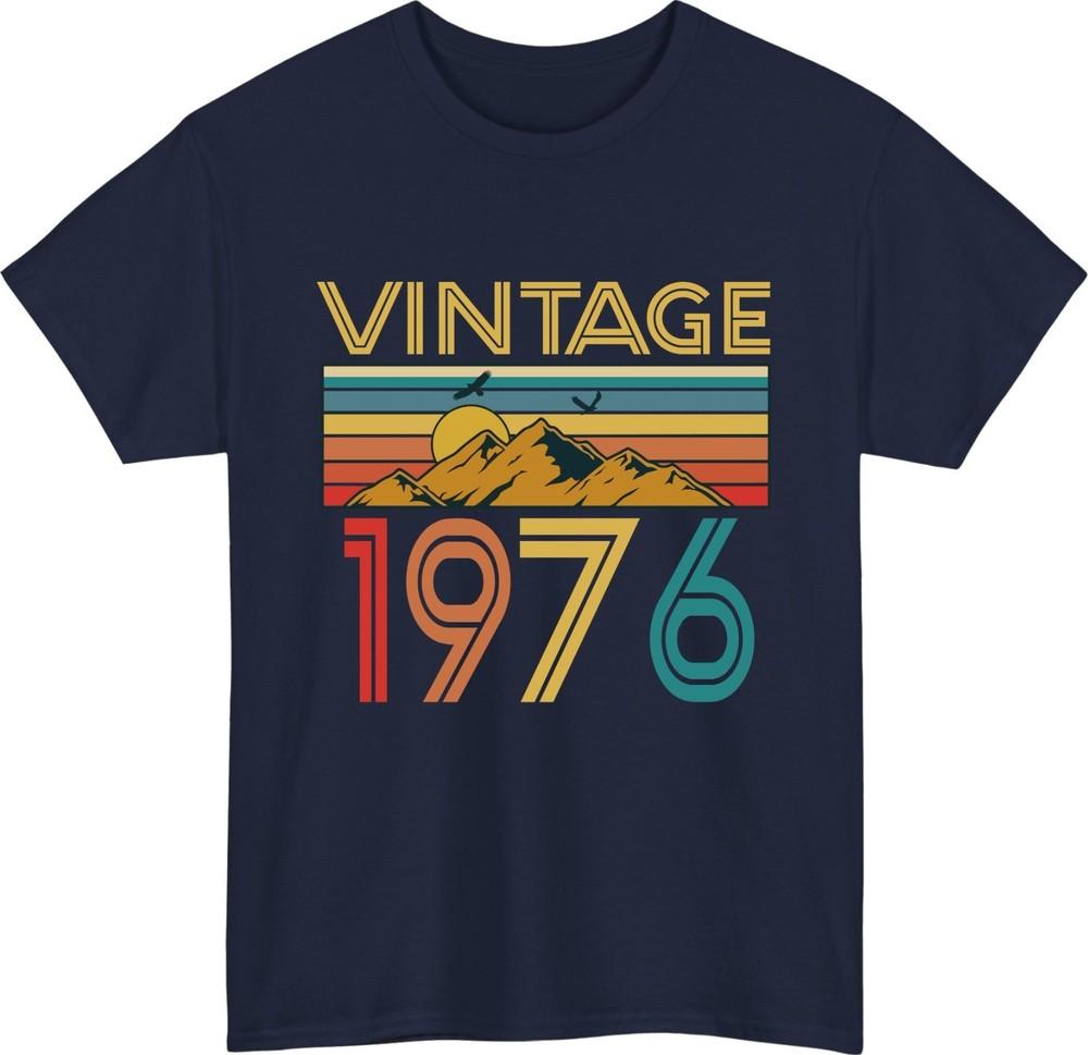 Personalised Retro Sunset Mountain TShirt Custom Year Fathers Day Gift Tee S