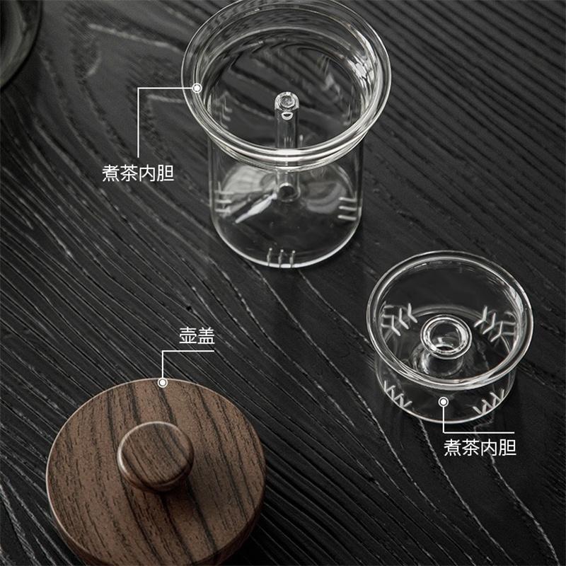 1000ML Loop-Handled Glass Teapot With Tea Strainer Infuser Restaurant Family Cooking Flower Puer Tea Kettle Kung Fu Tea Set