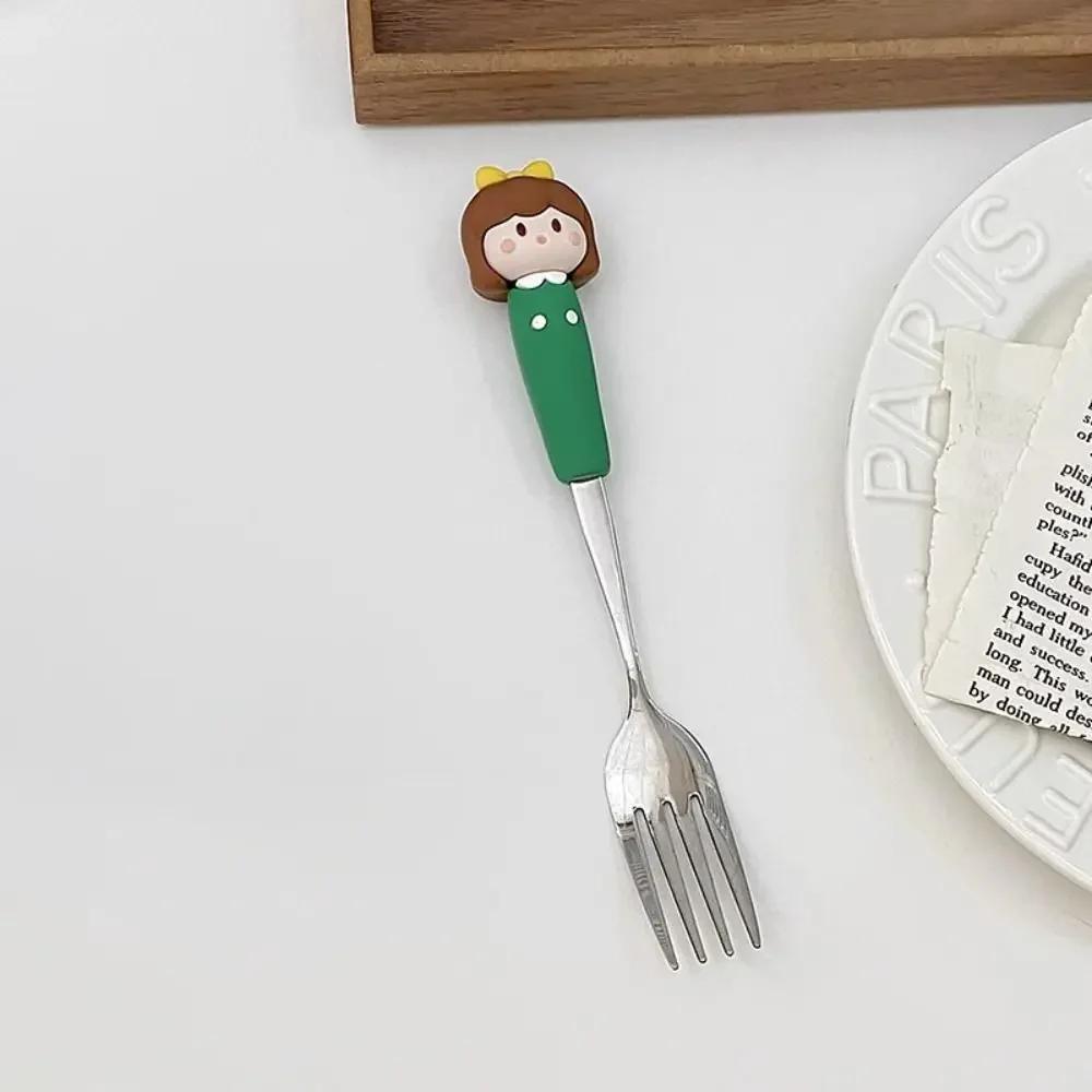 Gift Cute Stainless Steel Spoon Girl Duck Fork Tableware Bear Stainless Steel Cutlery Home Use
