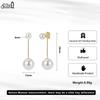 Effie Queen 100% 925 Sterling Silver 14k Gold Two Round Shell Pearl Drop Earrings Beach Jewelry for Women Summer Beach Ear PSE04
