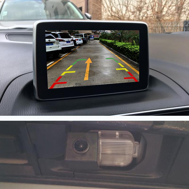 720P 170 Degree Fisheye Lens Car Rear View Reverse Backup Camera For Mazda 3 Mazda3 BM Hatchback 14~17 Original Screen Adapter