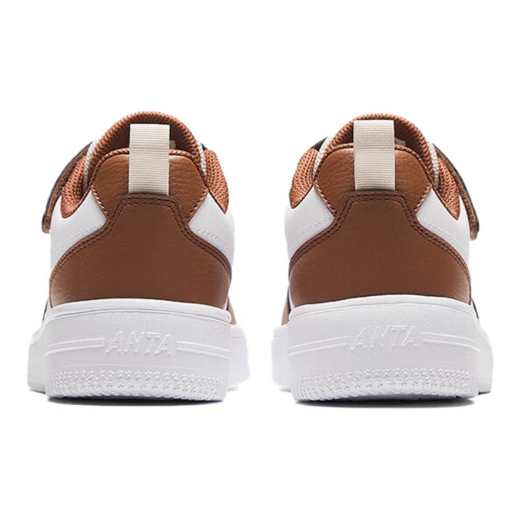 Anta Comfortable Non-Slip Durable Kids Skate Shoes Kids Sneakers Anta-White Sorghum-Brown A332418004H-2