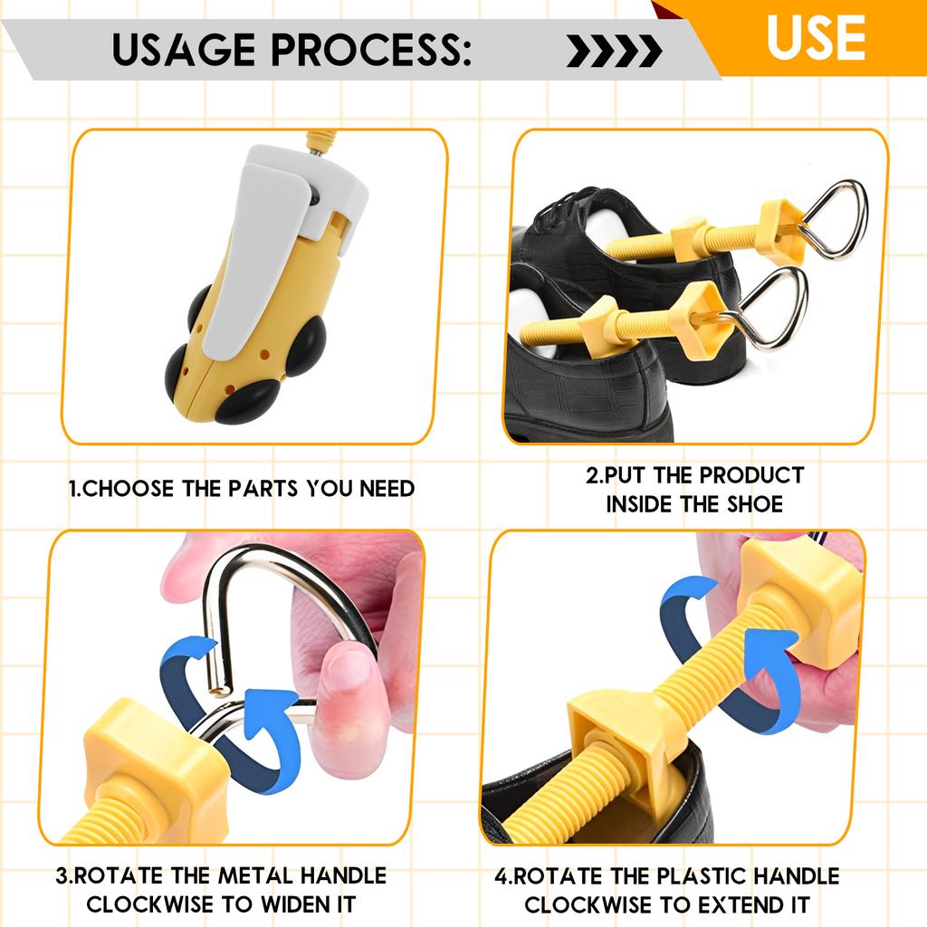 2Pcs Shoe Trees Multifunctional Shoe Trees Waterproof Plastic Expander Adjustable Shoe Boot Widener Stretcher for Men and Women