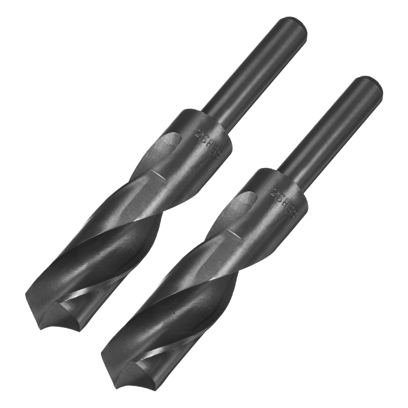 

uxcell Reductive Shank Drill Black Nitride Steel HSS 9341 with Straight Twist Drill Bit for Stainless and Plastics 2-Piece Bit, 23mm, Coated,