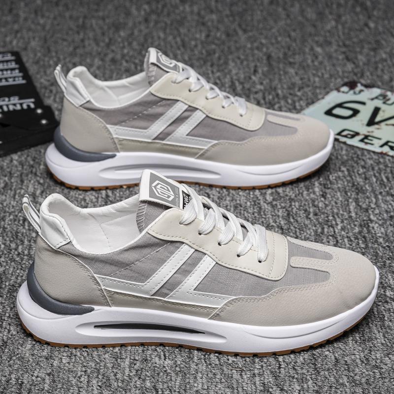 

Мужская обувь 2025 лето новая дышащая спортивная обувь мужская для бега повседневная подростковая папа модная обувь универсальная обувь мужская 44 светло-серый