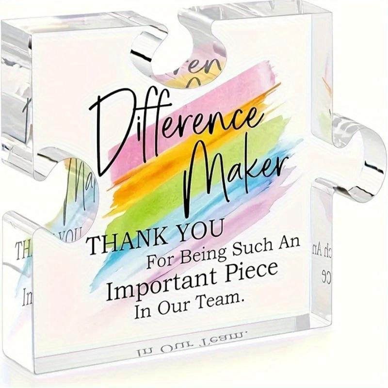 

1 piece acrylic thank you gift (4 x4 / 10cm*10cm), very suitable as a classic desktop paperweight, is ideal choice for mentor чистый