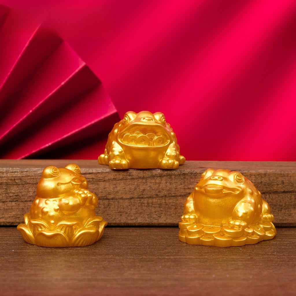 Resin Beautiful Wealth Frog Miniature For Good Luck Chinese Art Sculpture Decor