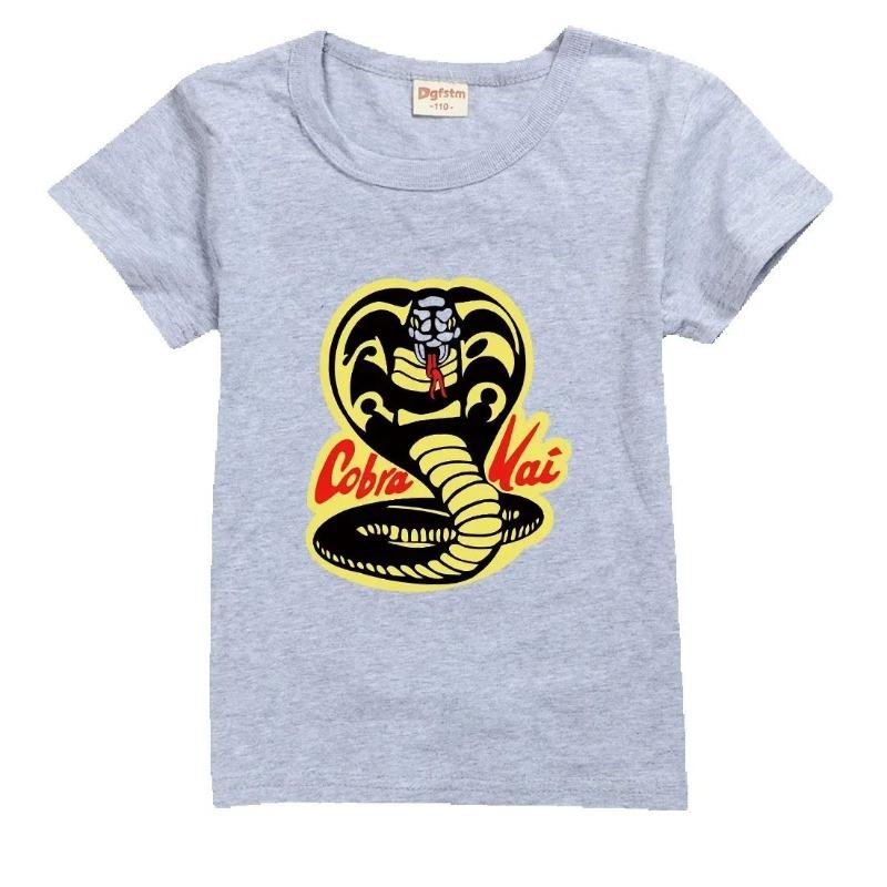 Kids Tshirt Short Sleeve Cobra Kai Print Top Girls Boys Summer New Clothes Children's Adults Parent Child Cotton T Shirts