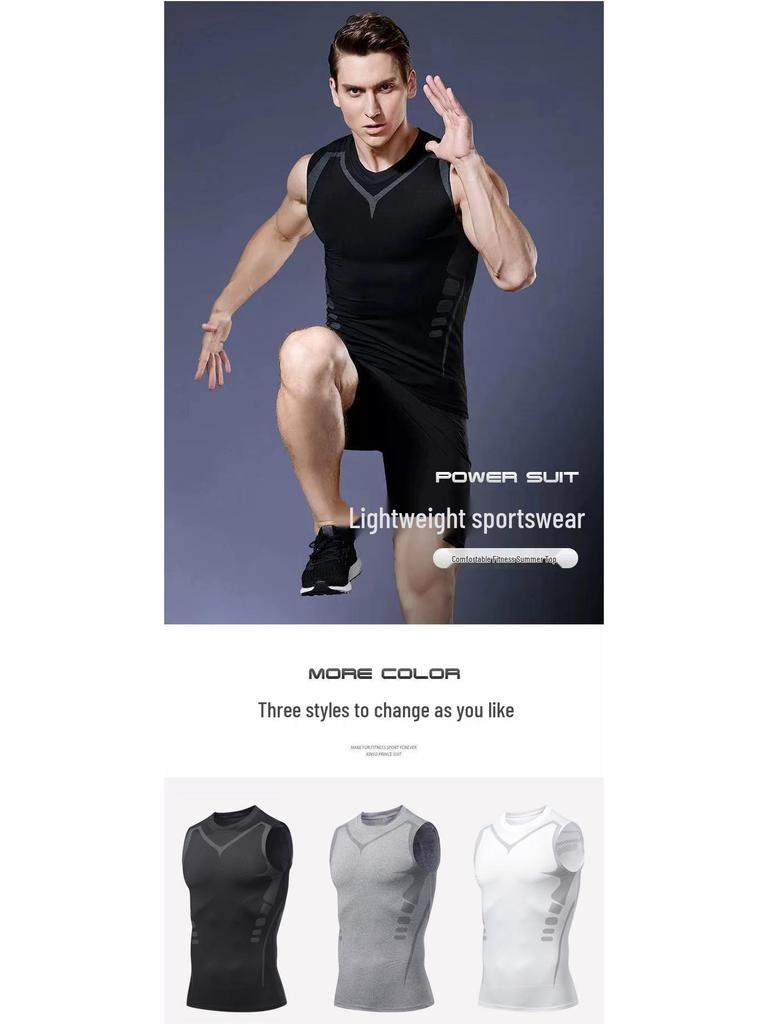 Herren Schnelltrocknende Elastische Sportweste - Atmungsaktiv, Schweißableitend für Outdoor-Laufen und Fitness