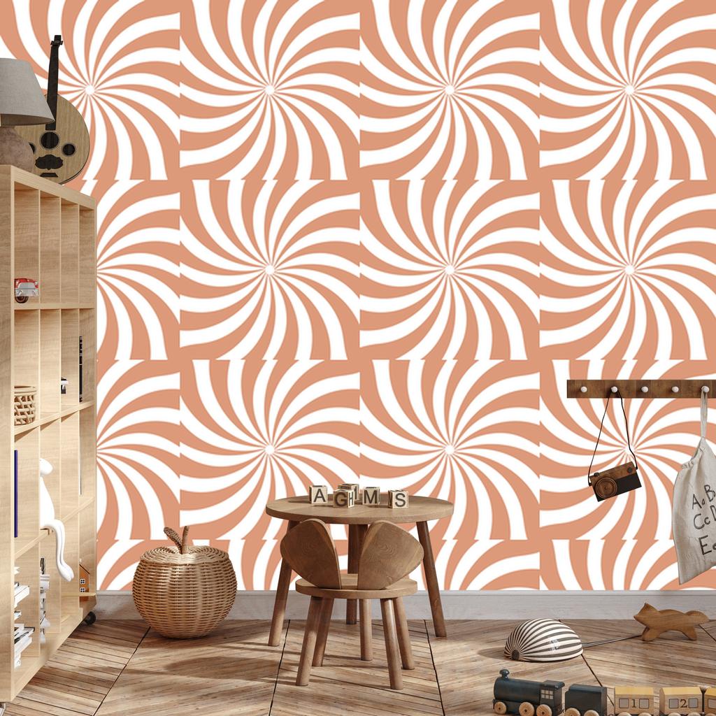 Hippie wallpaper background white and peach for living room and bedroom 50x1000