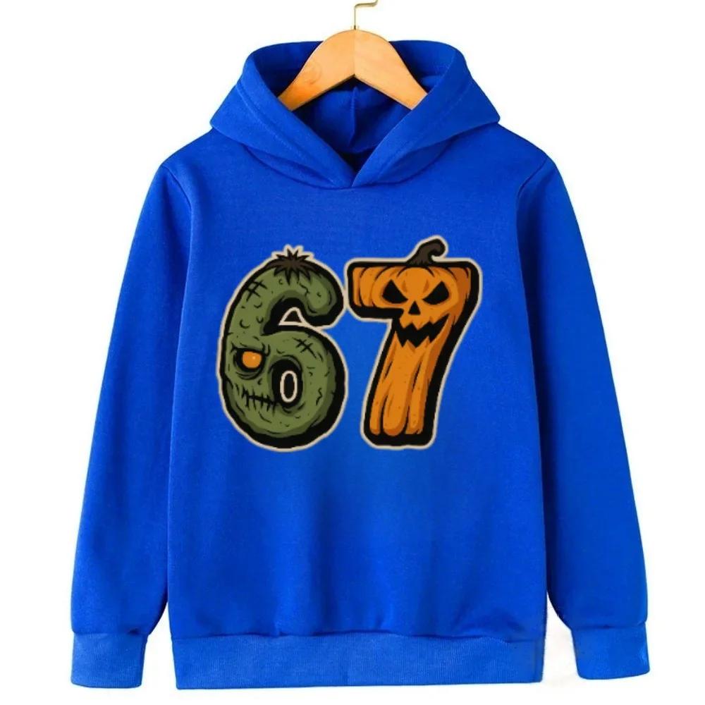Spring Autumn 67 Six Seven Crazy Children's Hoodie Kids Casual Fashion Fun Boys Hooded Sweatshirt Pullover Girl Clothing Top