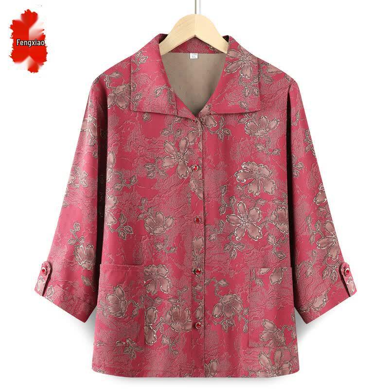 Elderly Women s Plus Size Summer Casual Shirt Set