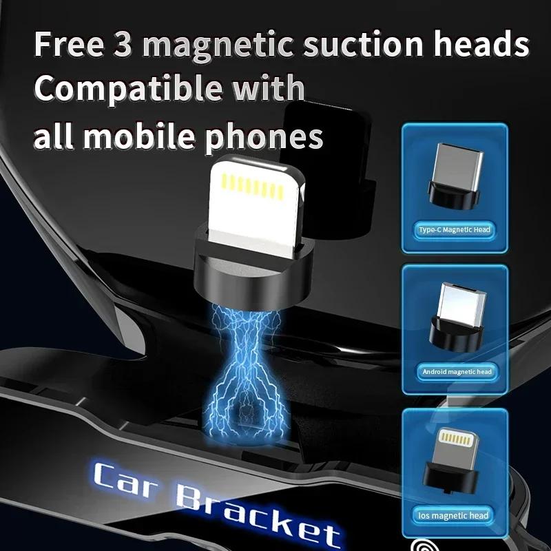 30W Magnetic Wireless Charger Car Phone Holder Infrared Induction Air Vent Mount for iPhone 16 Samsung Fast Charging Station