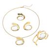 Personality exaggerated necklace high-end geometric E-shaped stud necklace bracelet ring jewelry set