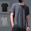 Camiseta Masculina de Malha Leve Respirável Camiseta de Secagem Rápida Corte Solto Casual Verão Esportes Camiseta para Academia Treino ao Ar Livre