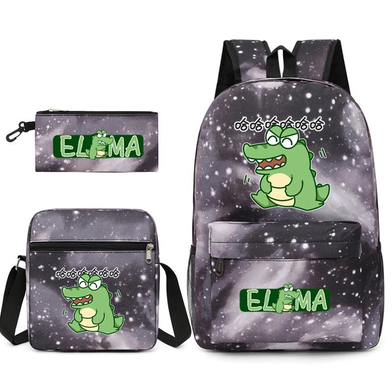 School Bag Three-Piece Game Merchandise Backpack Large Capacity Middle School Students Outdoor Campus