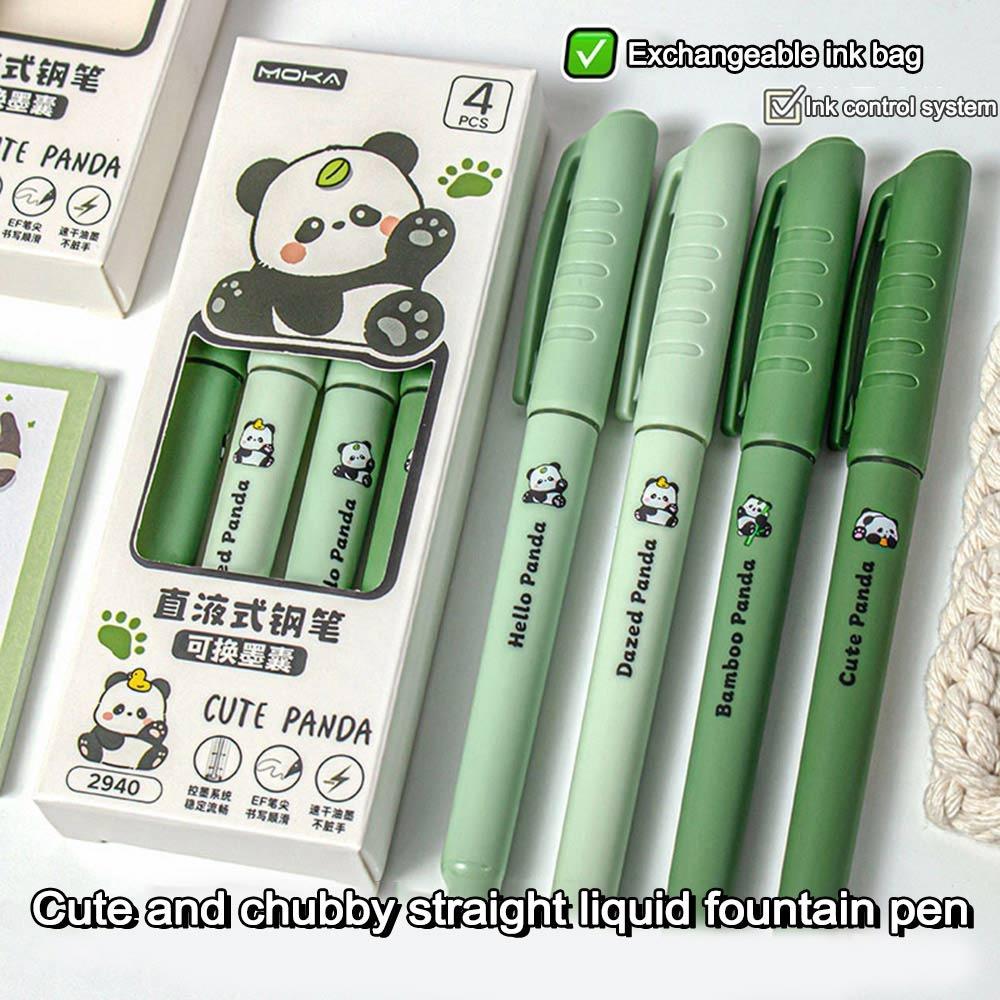 4Pcs Quick-drying Capibara Fountain Pen Replacable Ink Fountain Pens Writing Stationery Studengt