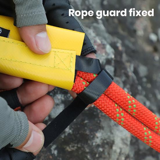 Rope Cover Portable Anti-Wear Climbing Rope Protector Sleeve with Fastener Tape Firmly Fixed Foldable Rope Protector Accessory