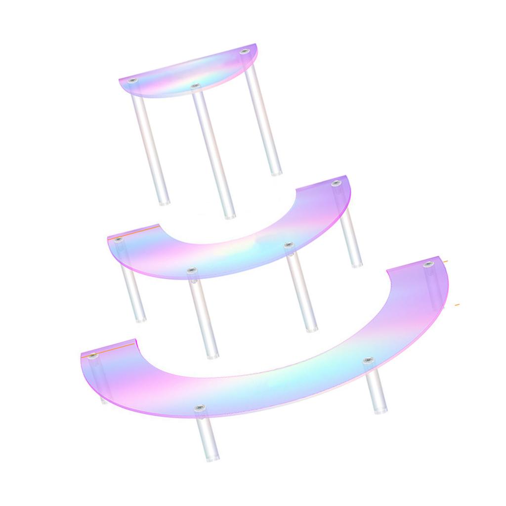 3 Tiers Acrylic Display Risers Storage Stand for Perfume Cupcake Figures and Desserts Home Decoration Organizer