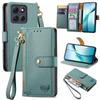 For Motorola Moto G86 5G Case RFID Blocking Zipper Pocket Leather Wallet Phone Cover with Strap