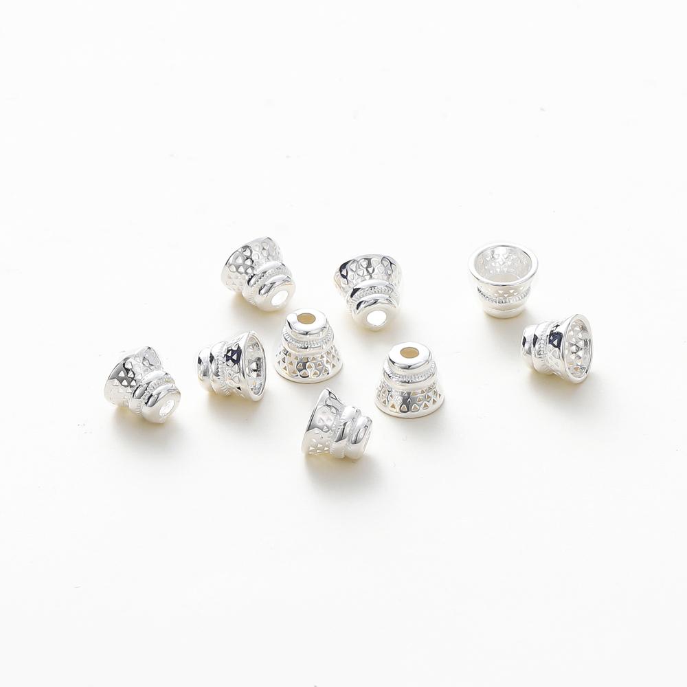 10PCS/lot 6.5*8MM 18K Gold Plated Brass Beads Caps Tassel Caps Bracelet Jewelry Making Supplies DIY Findings Accessories